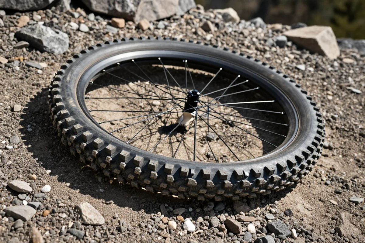 Opona rowerowa MTB z agresywnym bieżnikiem na luźne kamienie