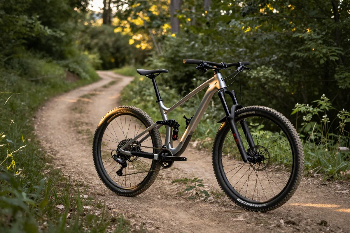 Rower górski na ścieżce w bike parku w Polsce