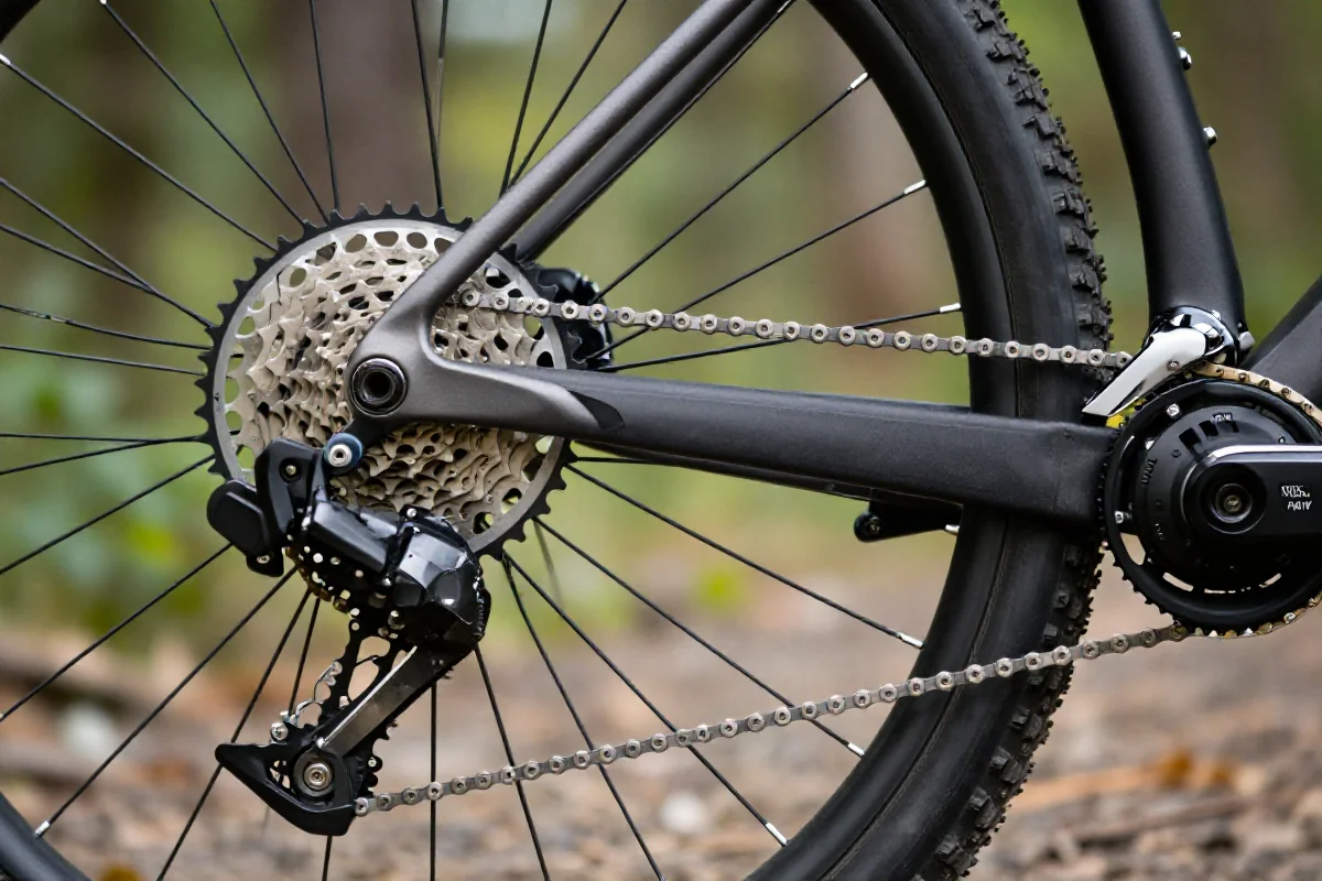 Szczegóły napędu roweru górskiego - porównanie systemów 1x i 2x