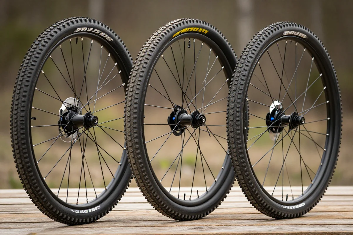 Trzy rozmiary kół rowerów górskich: 26, 27.5 i 29 cali.