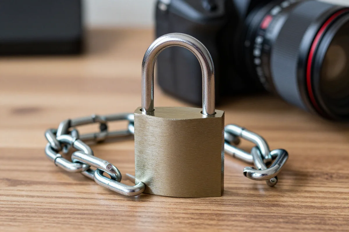 Zapięcia do roweru: zamek U i zamek łańcuchowy w naturalnym świetle.