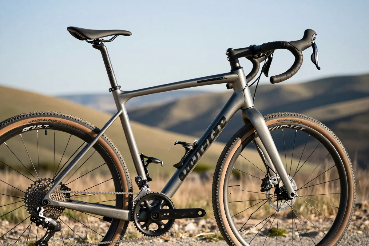 Gravel bike do bikepackingu z widokiem na malowniczy krajobraz.