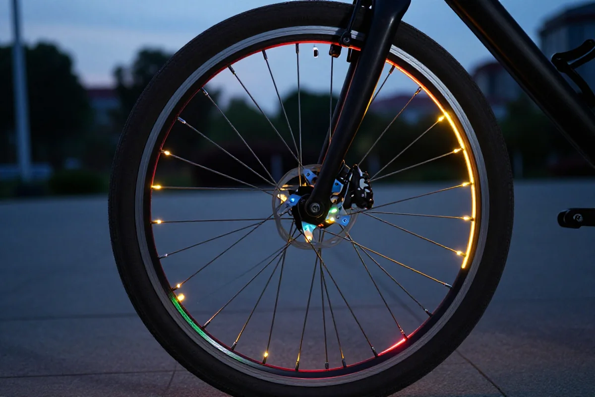 Systemy oświetlenia szprych roweru z diodami LED w miejskim otoczeniu
