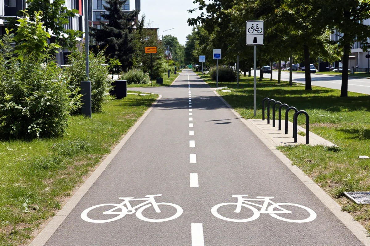 Nowoczesna ścieżka rowerowa w Warszawie, promująca aktywny transport.