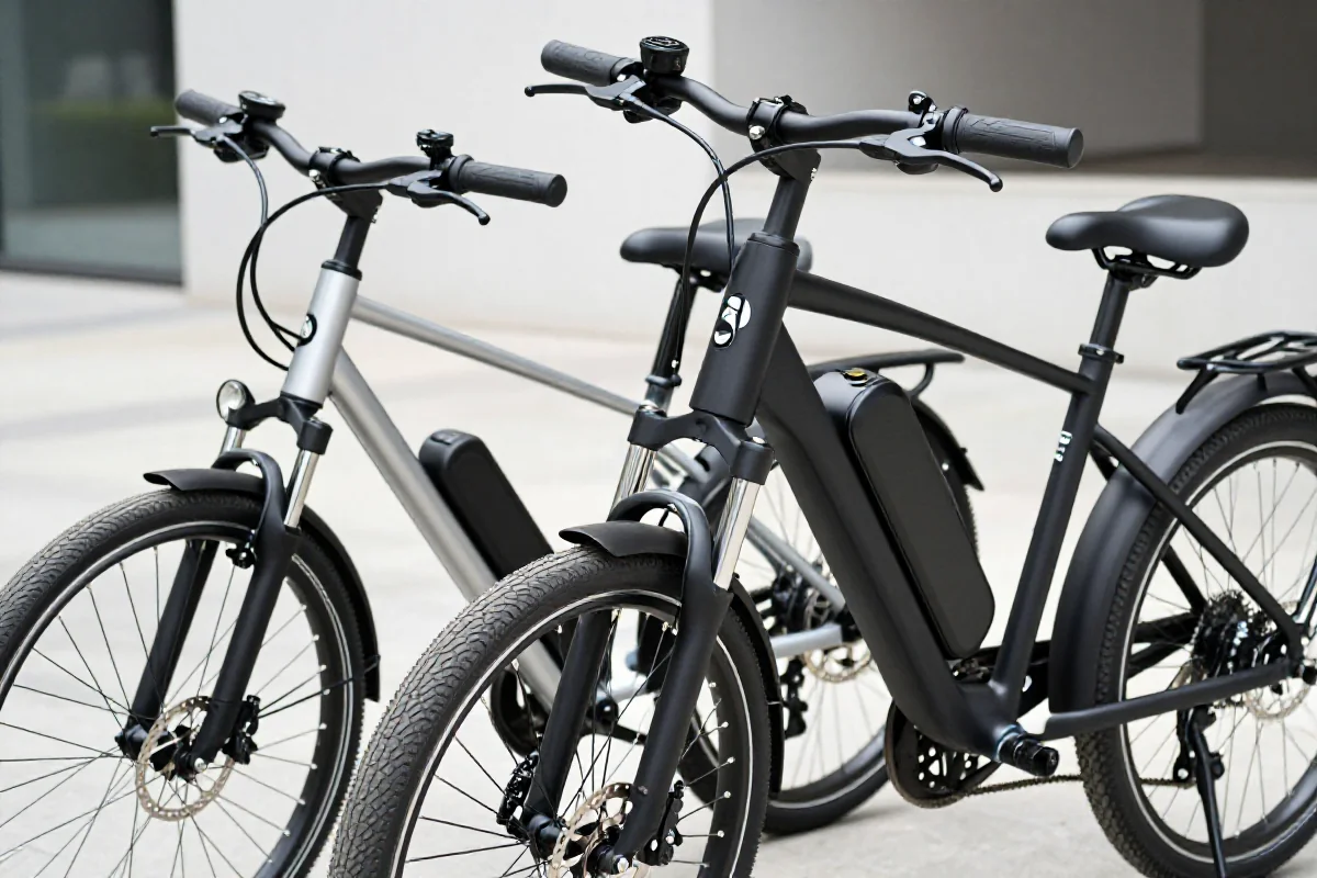 Porównanie budżetowego i premium roweru elektrycznego w plenerze.