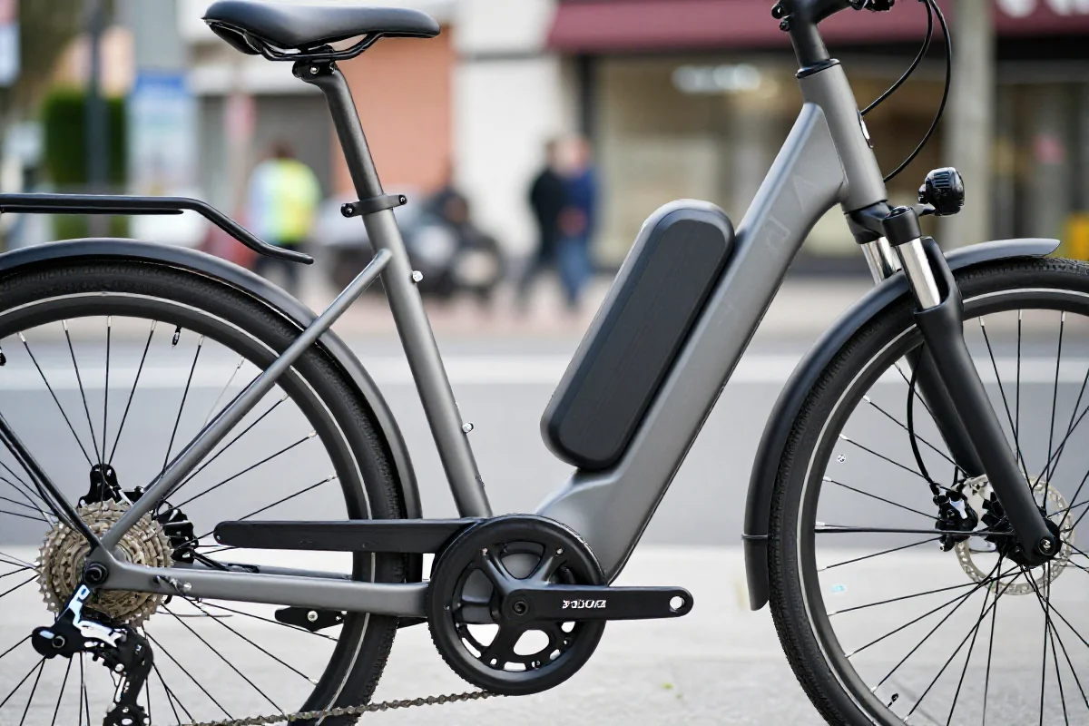 Nowoczesny rower elektryczny na tle miejskiej scenerii w Polsce.