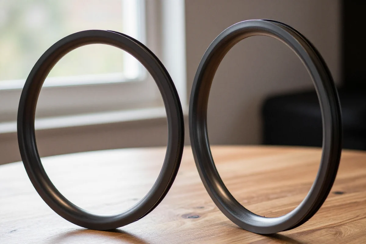 Porównanie obręczy MTB - tradycyjna hooked i nowoczesna hookless.