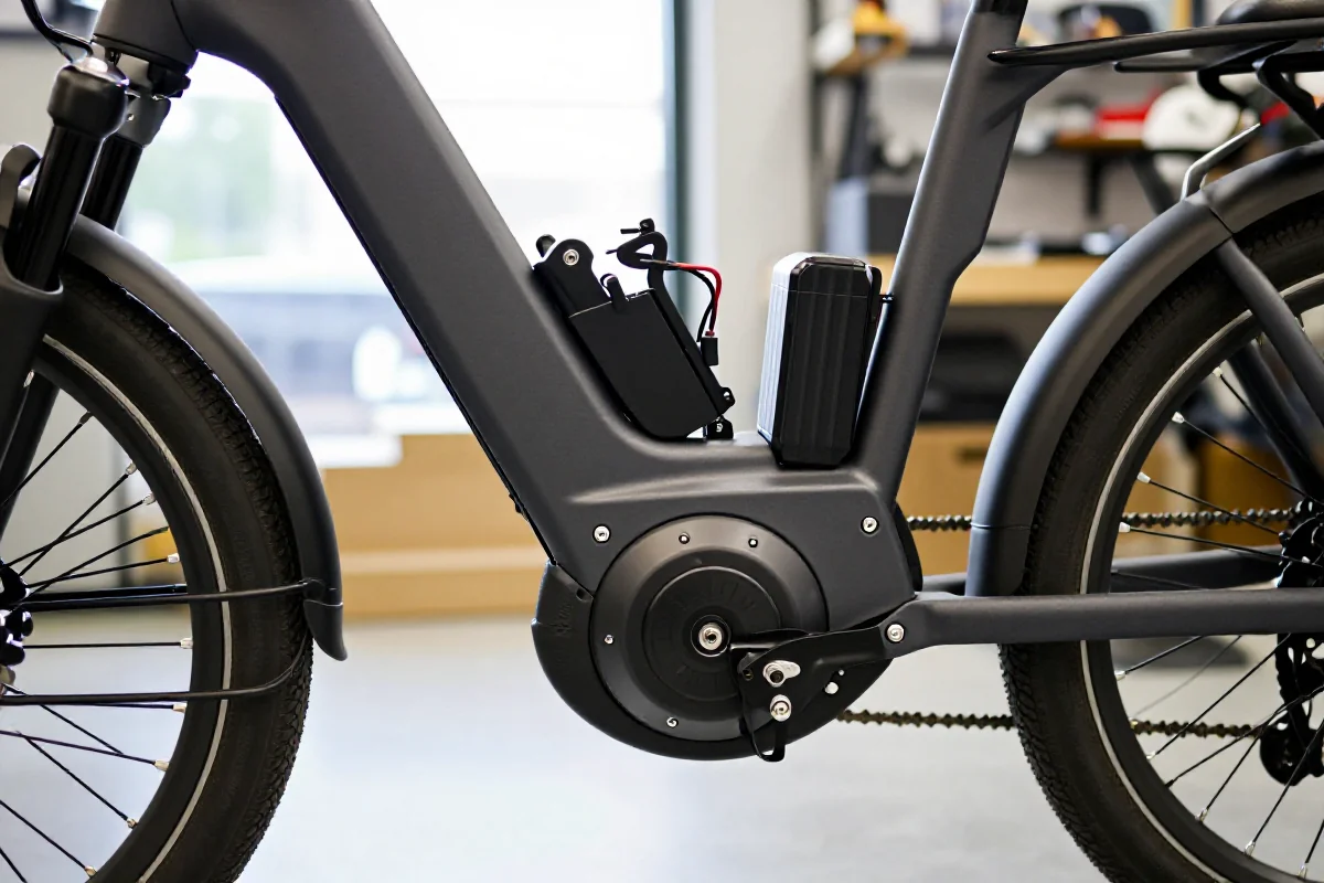 Nowoczesny rower elektryczny z zaawansowanym systemem silnika i baterii.