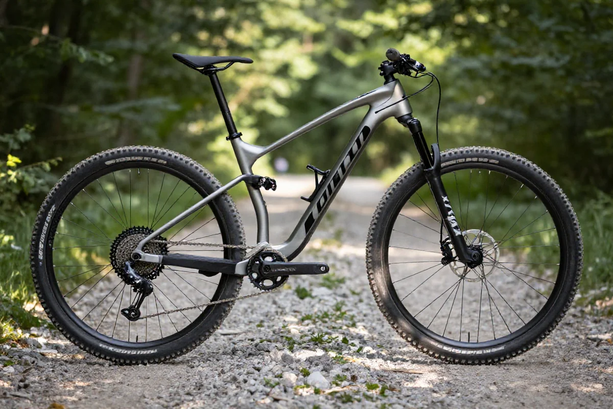 Rower górski przygotowany do całodniowej trasy na szlaku, z widocznymi szczegółami