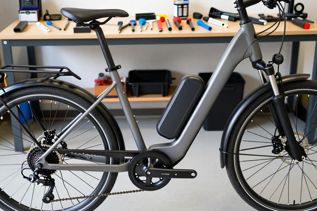 Przygotowanie e-bike'a do serwisu gwarancyjnego w warsztacie rowerowym.