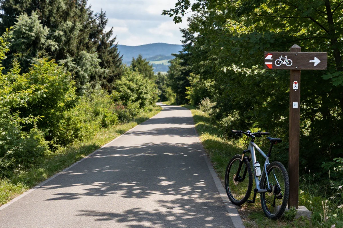 Malowniczy szlak rowerowy w Małopolsce, idealny do turystyki rowerowej.