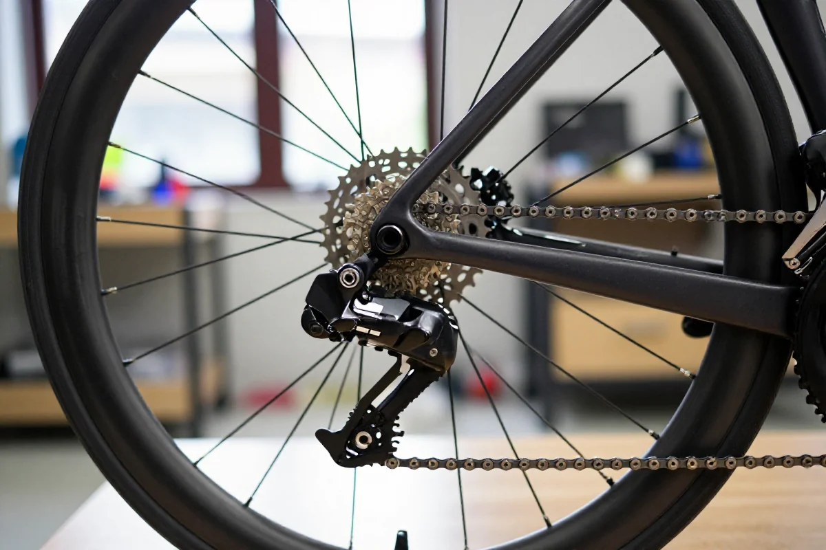 Regulacja przedniej przerzutki w rowerze szosowym, detale i ustawienia