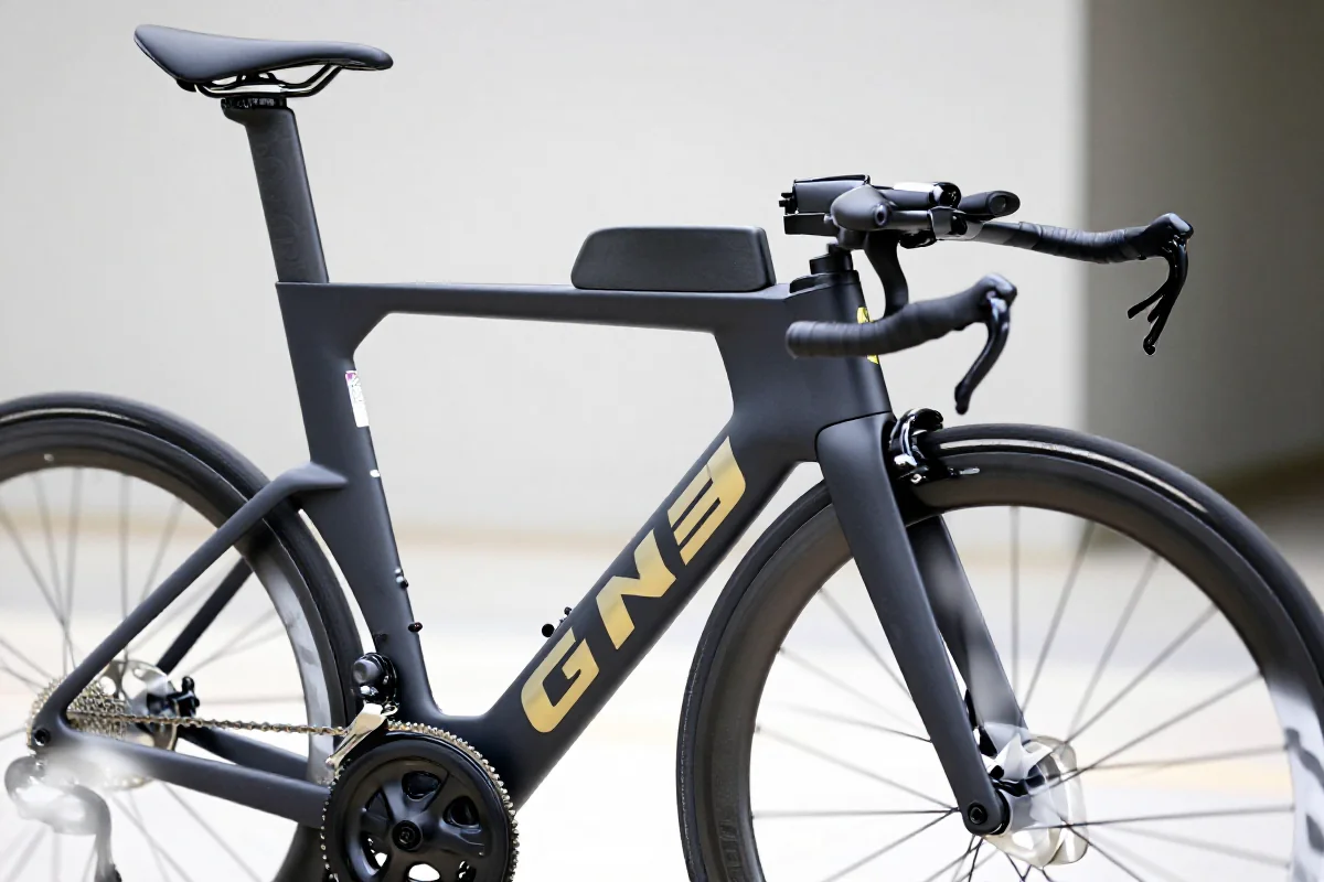 Aerodynamic rama roweru czasowego zgodna z regulacjami UCI.