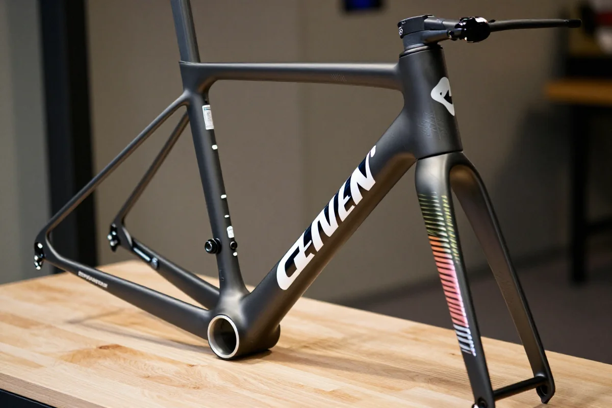 Szczegóły nowoczesnej ramy roweru, podkreślające jego konstrukcję i bezpieczeństwo.