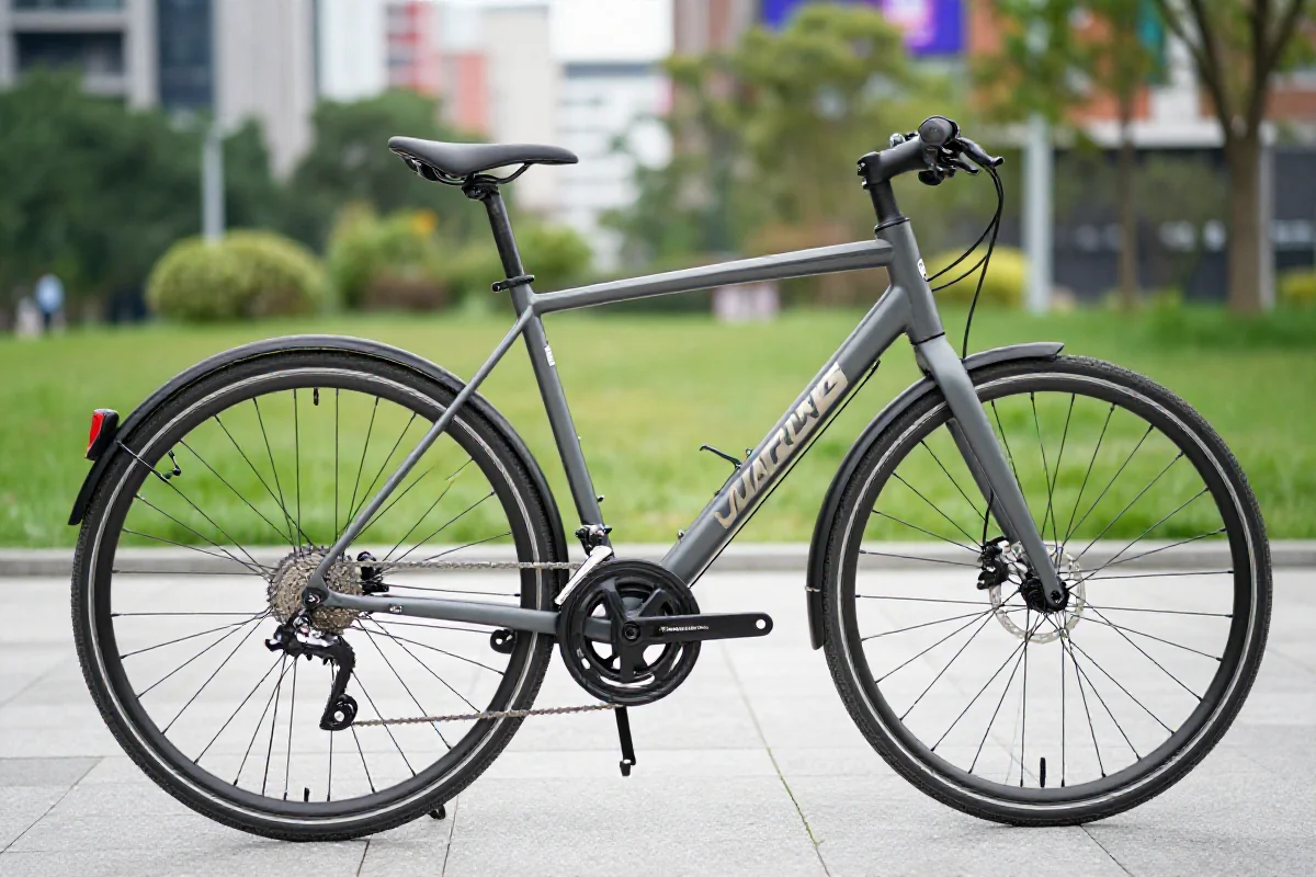 Rower miejski w miejskim otoczeniu, podkreślający zdrowie psychiczne i wellbeing.