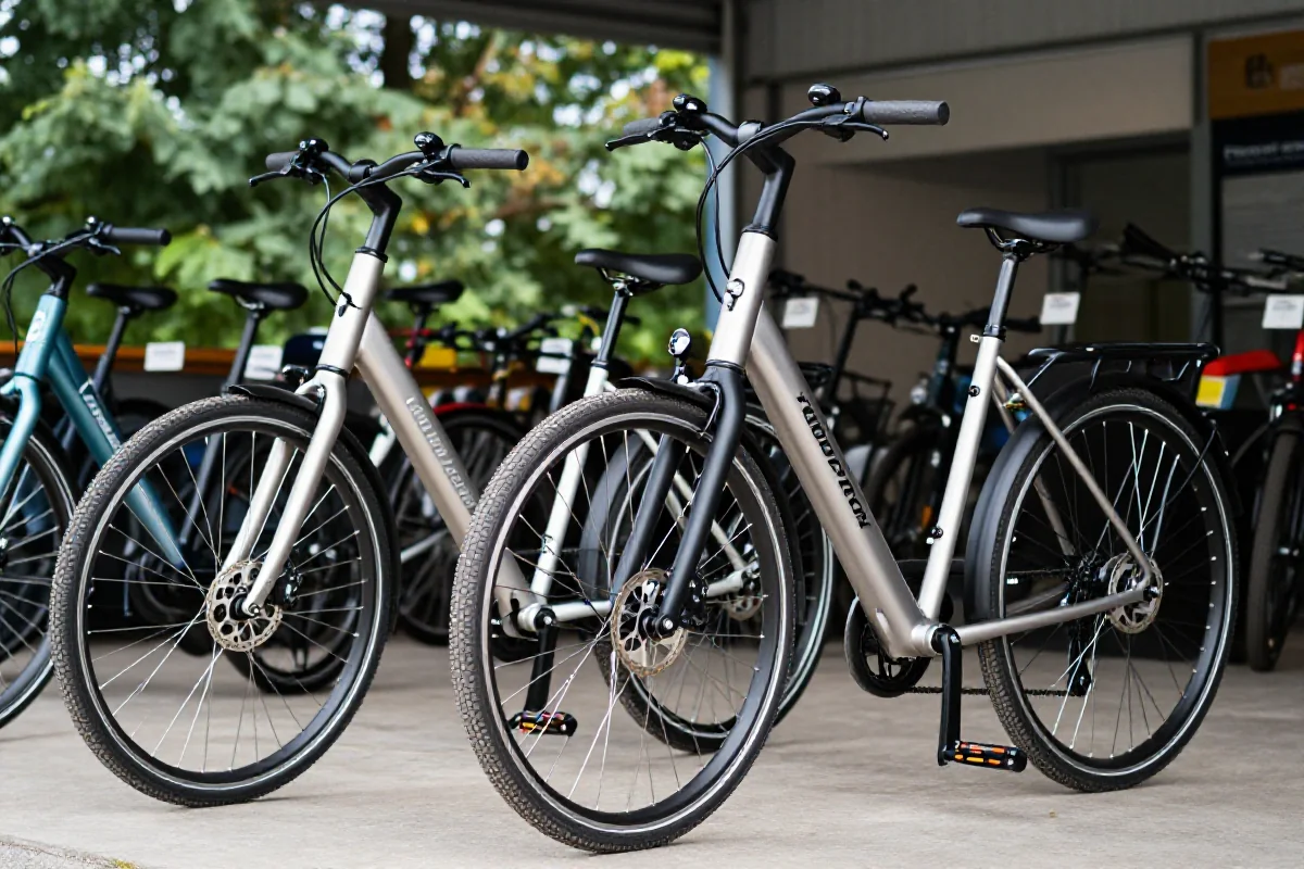 Porównanie rowerów elektrycznych za 4000 zł i 7000 zł w sklepie rowerowym.