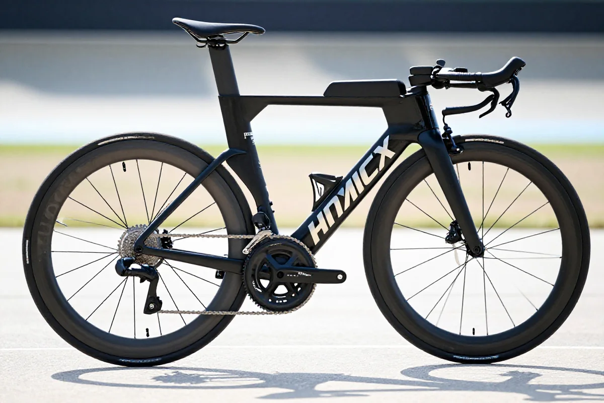 Rower triathlonowy z aerodynamiczną ramą i systemem nawadniającym.