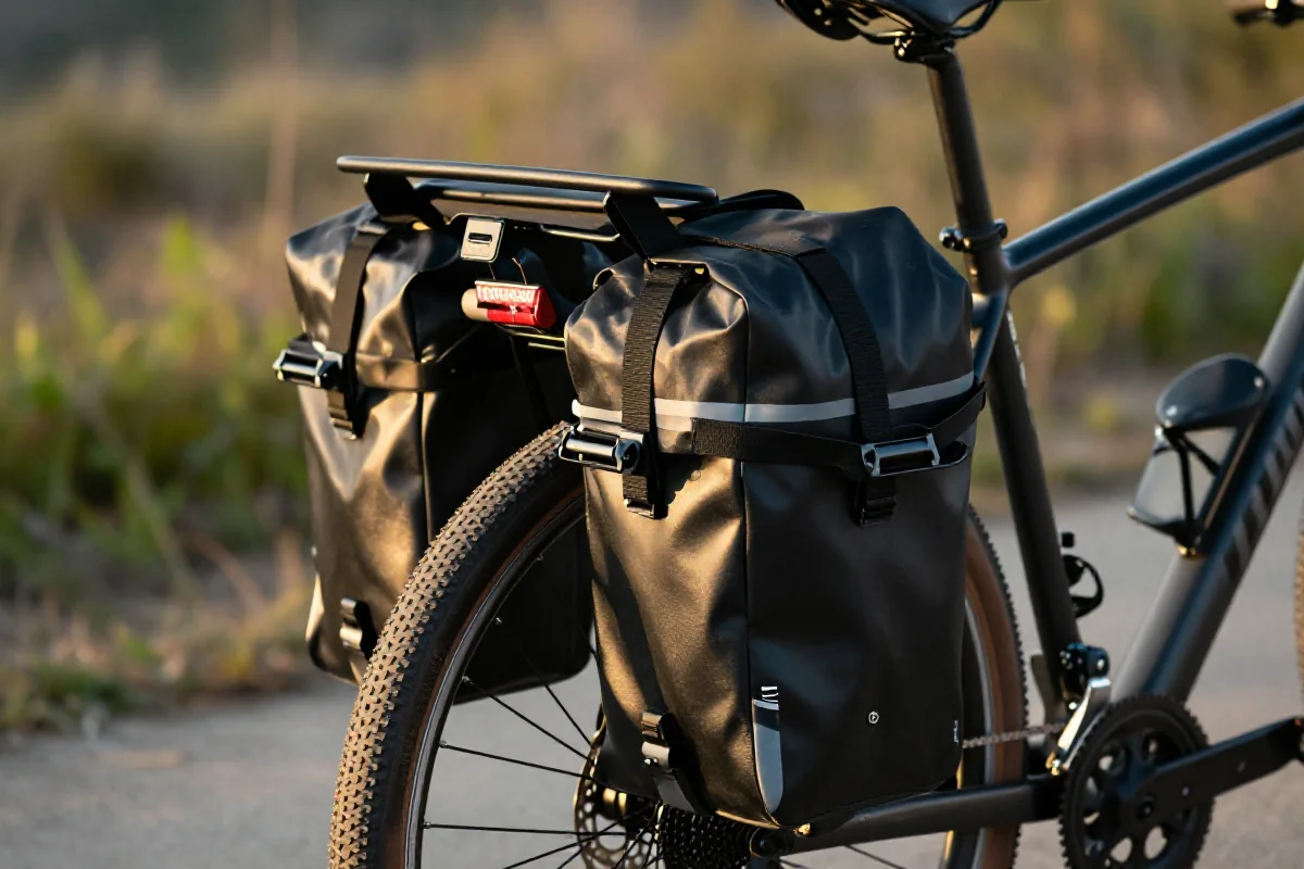 Sakwy tylne panniers na bagażniku rowerowym, nowoczesny design i funkcje