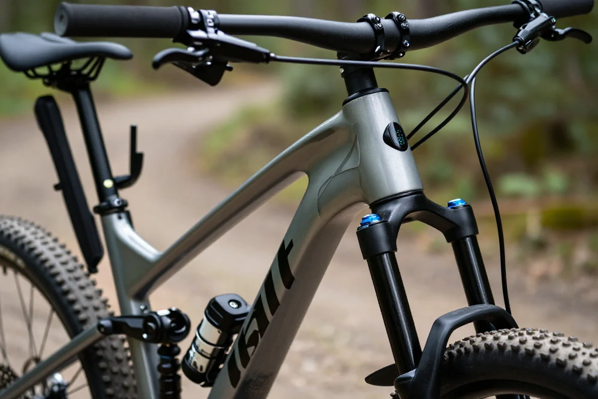 Nowoczesny rower górski z zaawansowanymi sensorami i telemetrią