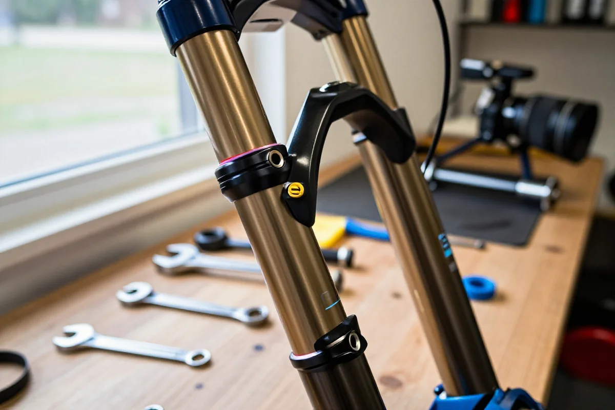 Serwis widelca amortyzowanego w profesjonalnym warsztacie rowerowym