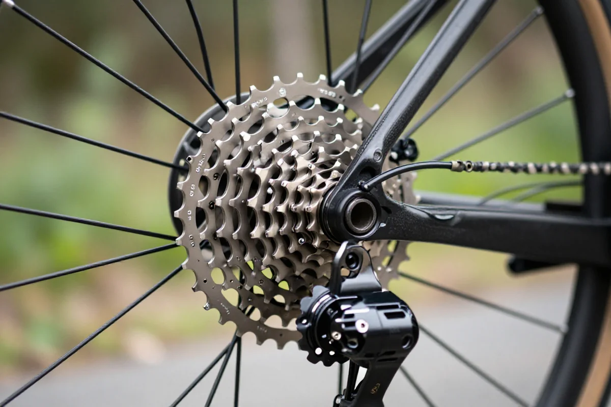 Szczegóły kasety 12-rzędowej, idealne dla rowerów MTB.