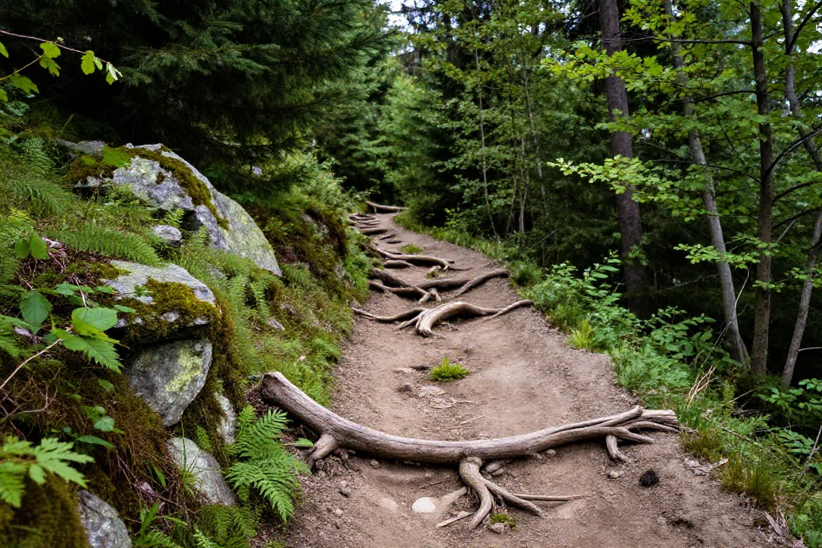 Trasa singletrack w Beskidzie Niskim, idealna dla miłośników kolarstwa górskiego.