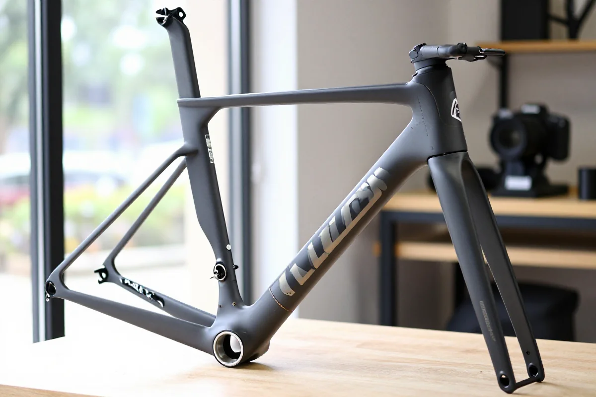 Rama rowerowa dla wysokich kolarzy, doskonałe dopasowanie i techniczne detale.