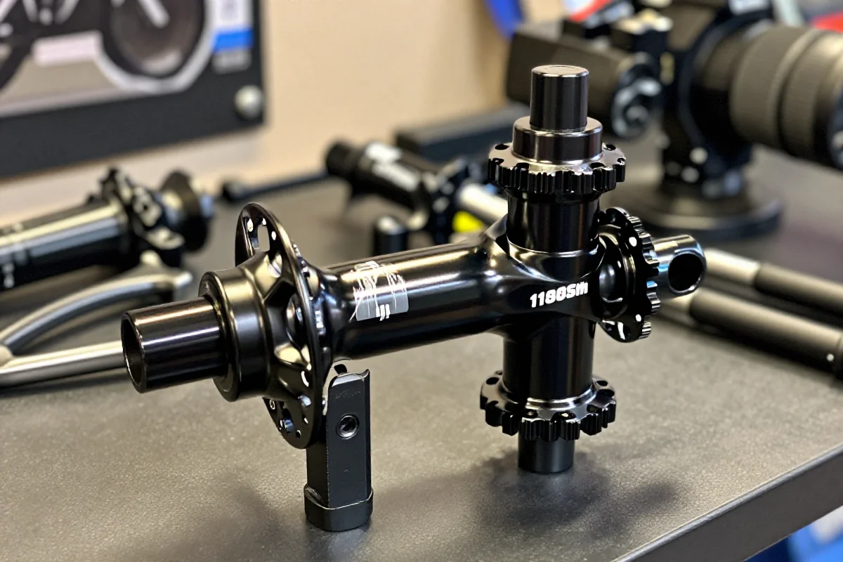 Szczegółowe zdjęcie piast MTB standardu Boost 110mm i 148mm.