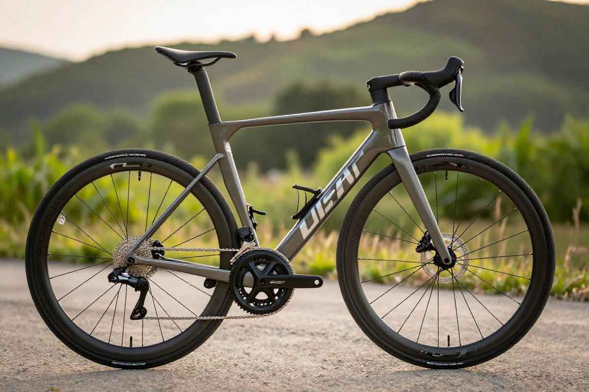 Nowoczesny rower szosowy na szlaku, idealny do jazd 2-4h.