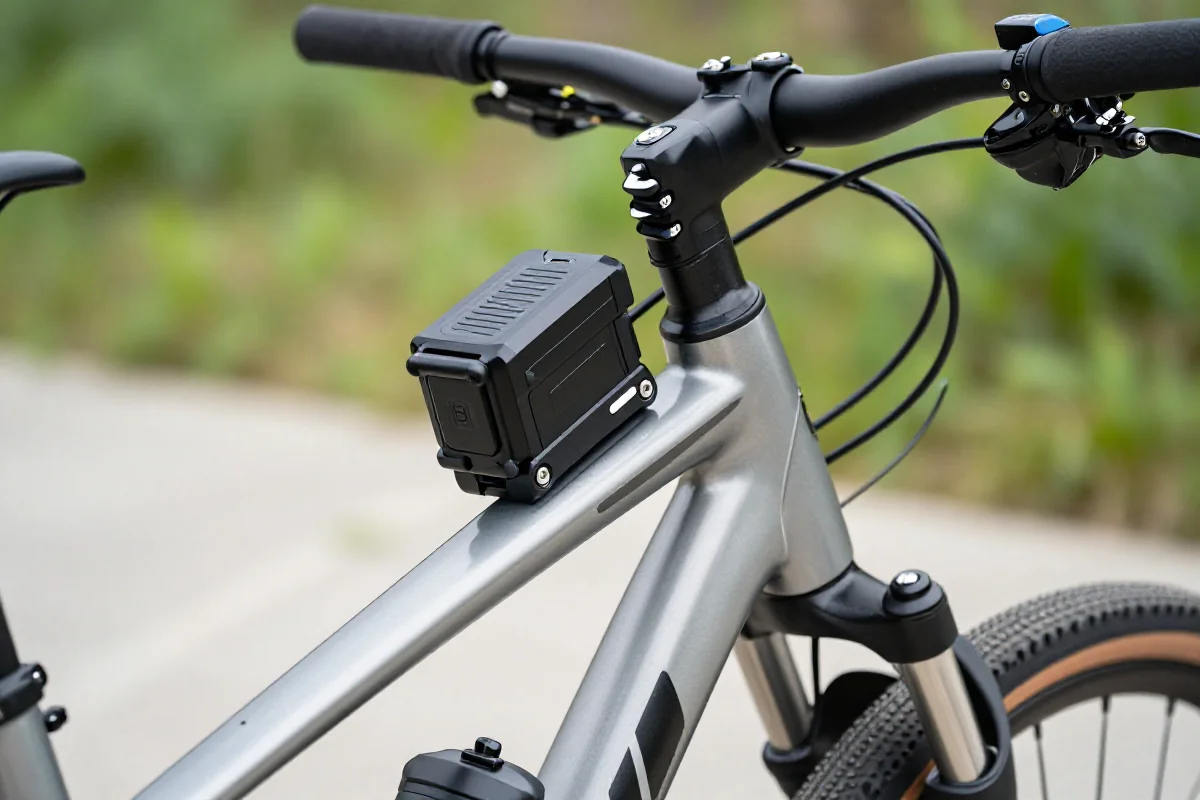 Montaż elektroniki na rowerze elektrycznym z powerbankiem i uchwytami