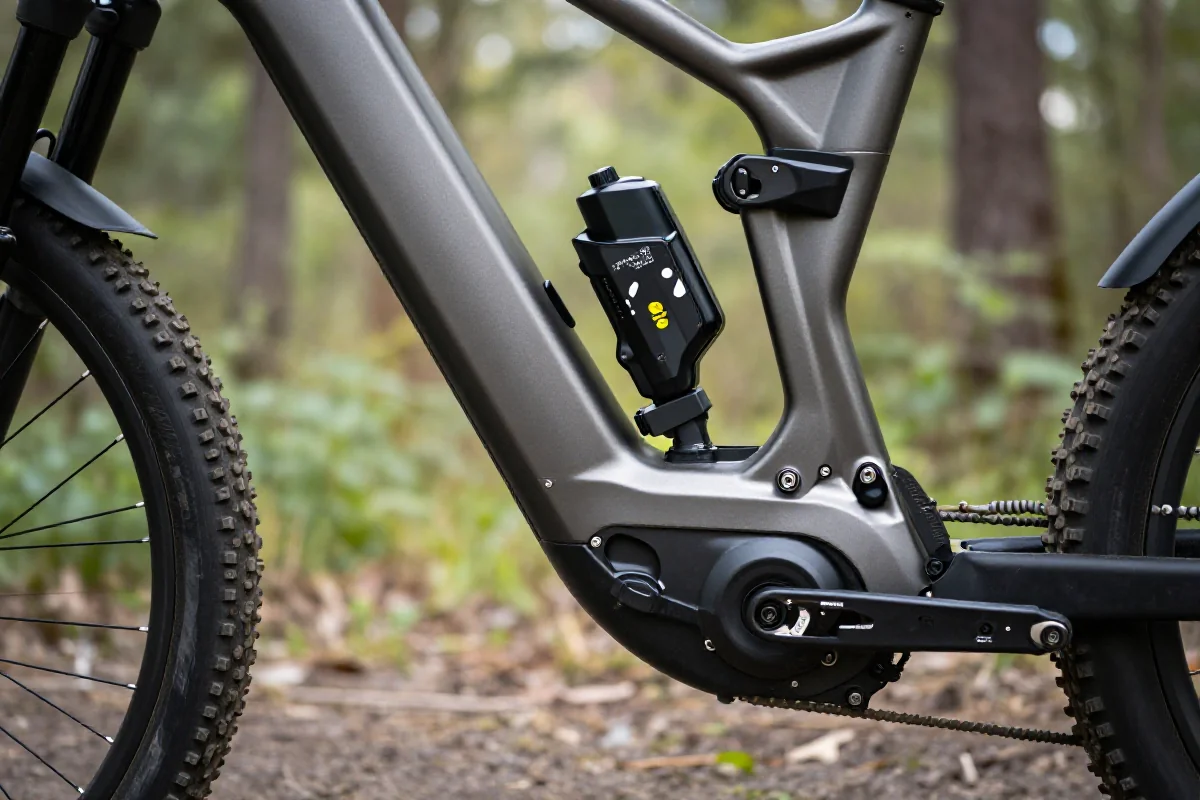 Silnik elektryczny w rowerze górskim e-MTB, detale i komponenty.