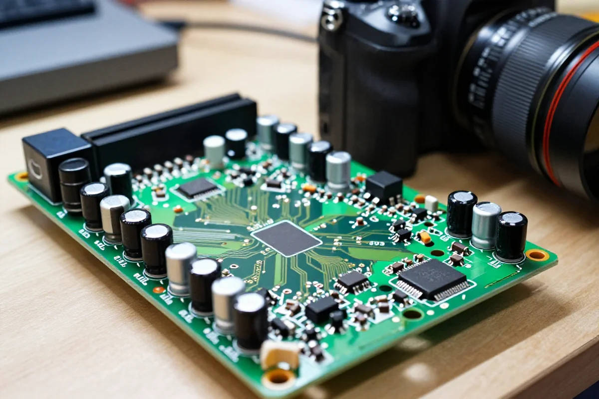 Zbliżenie na układ elektroniczny systemu zarządzania bateriami BMS.