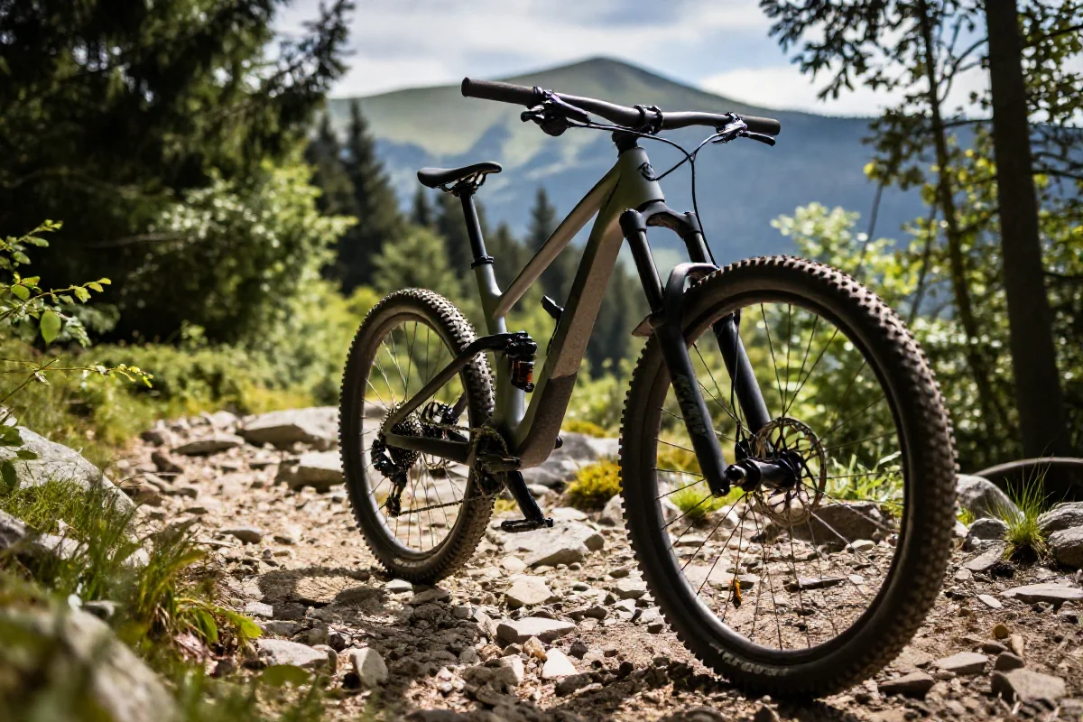 Rower górski na szlaku w Beskidzie Śląskim, idealny do MTB.