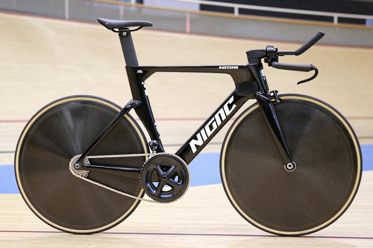 Rower torowy z wysoką sztywnością ramy i suportem, idealny do sprintów.