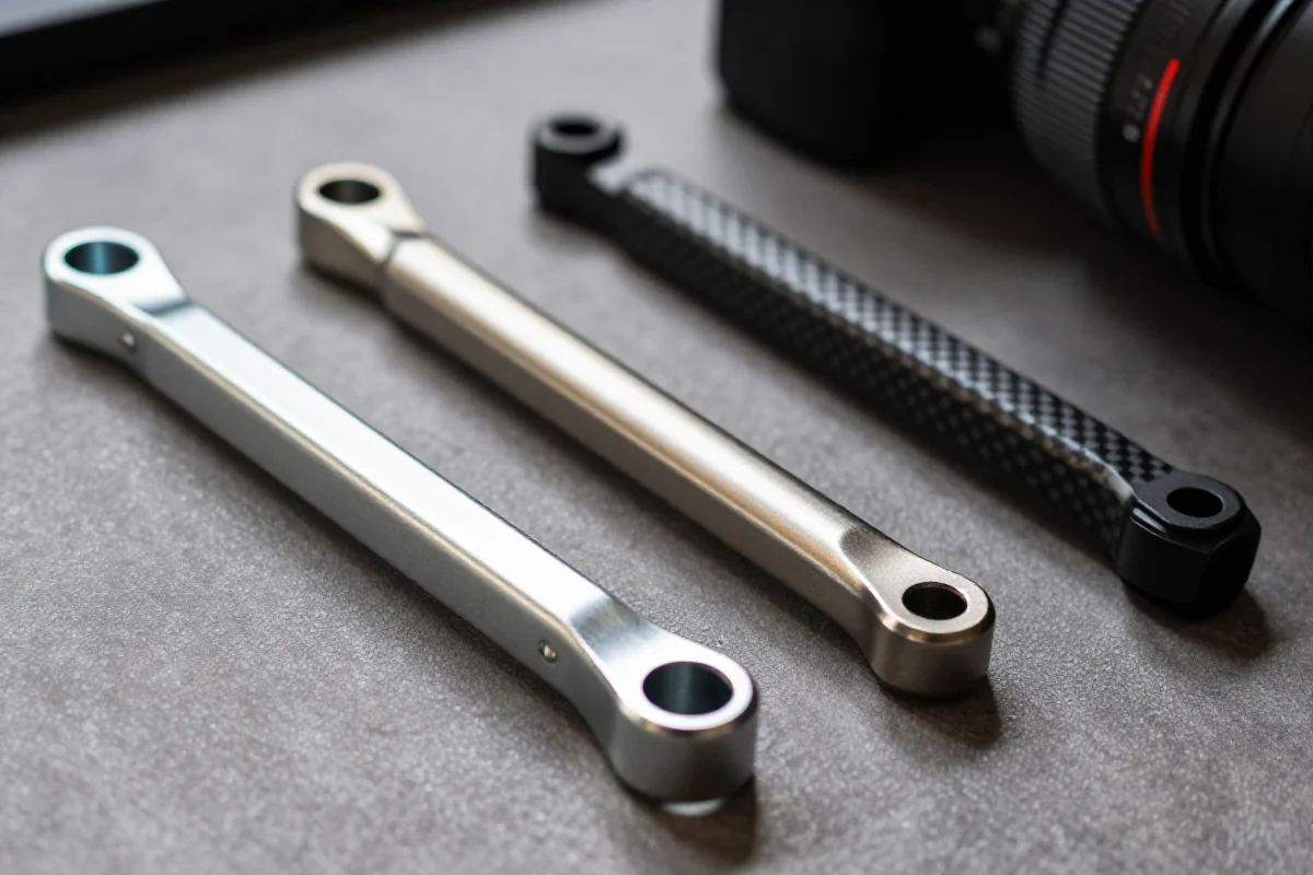 Trzy rodzaje szyn siodełka MTB: stalowe, tytanowe i karbonowe.