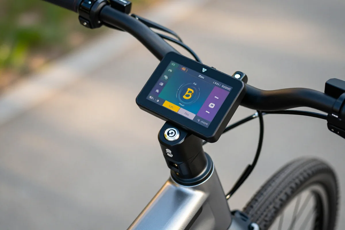 Nowoczesny wyświetlacz TFT w rowerze elektrycznym, detale technologii i designu.