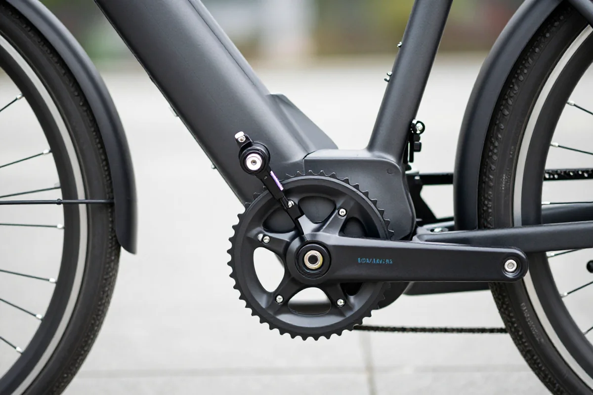 Szczegóły technologii systemu wspomagania pedałowania w rowerze elektrycznym.