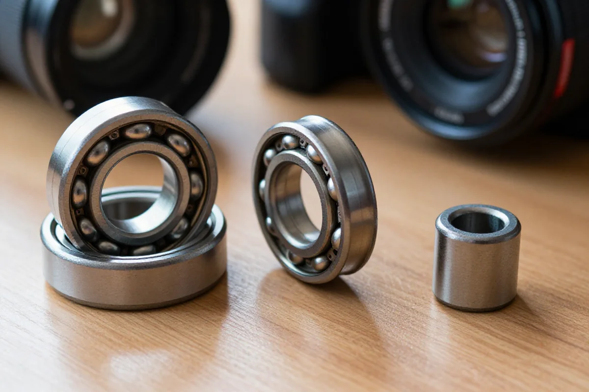 Różne typy łożysk rowerowych: cartridge, igiełkowe i tuleje DU.