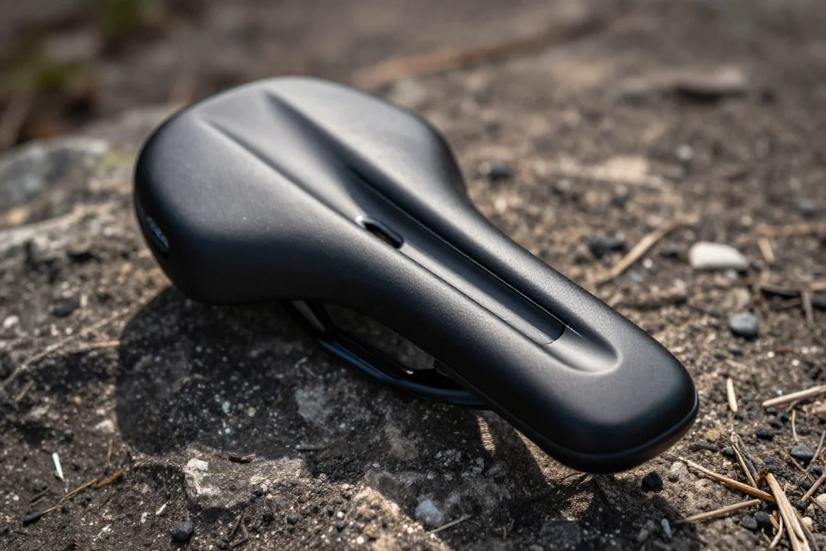 Siodełko MTB do jazdy cross-country z wąskim profilem i otworem