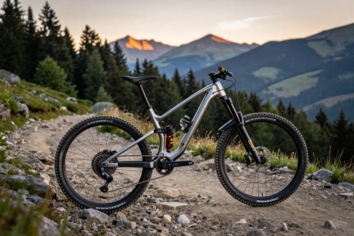 Rower górski na szlaku w Górach Sowich, idealny do MTB.