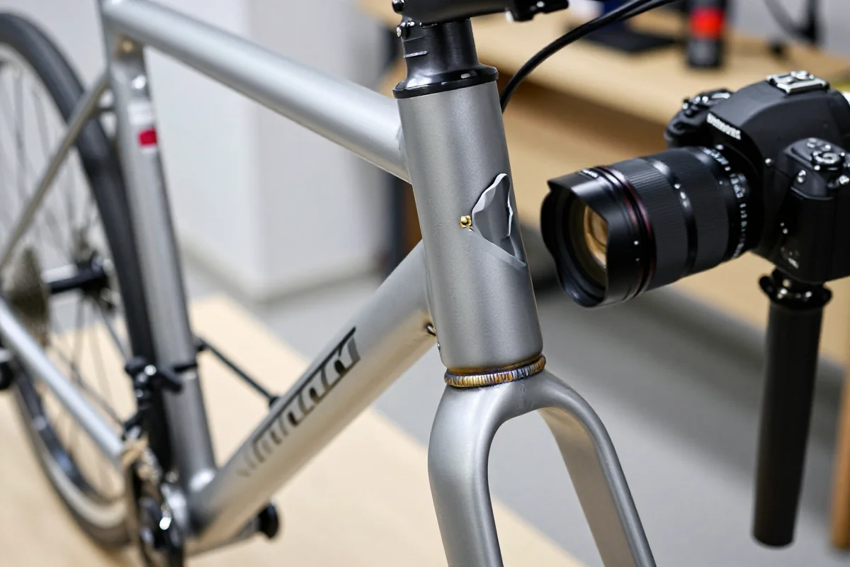 Szczegółowa inspekcja ramy roweru miejskiego po przezimowaniu