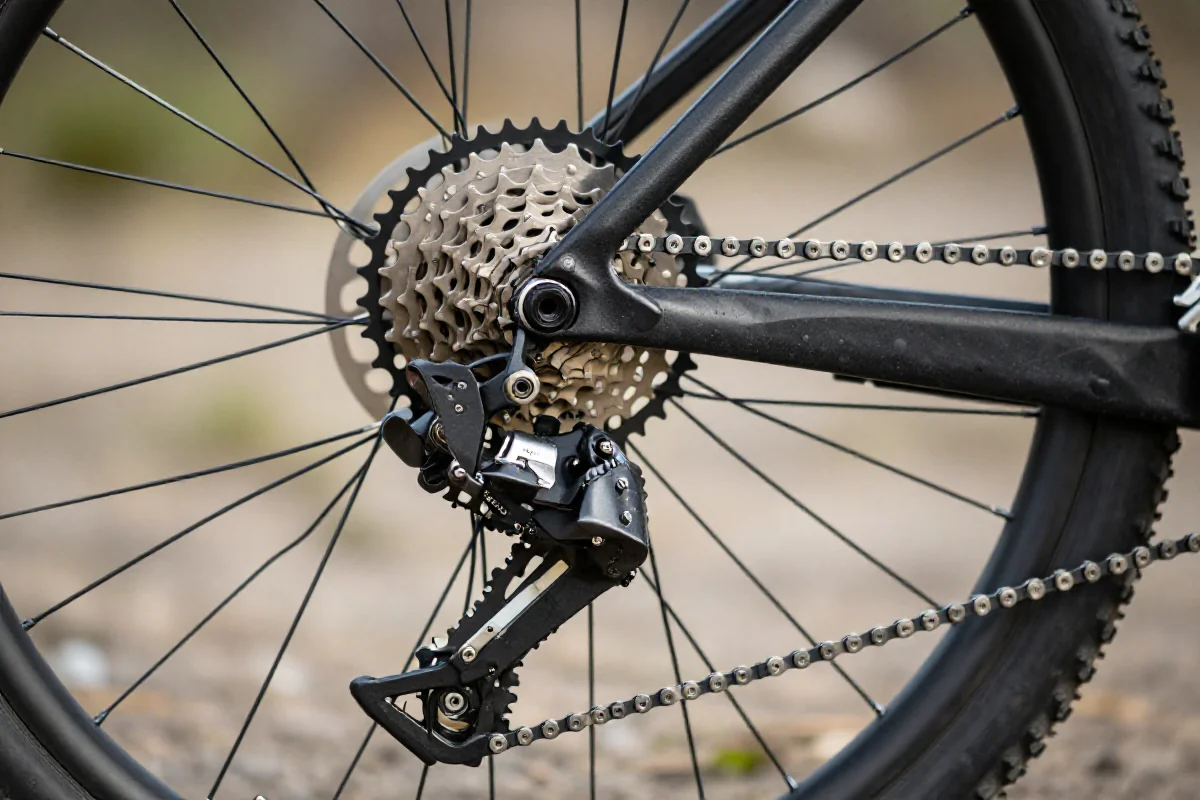 Szczegóły systemu biegów roweru górskiego, technika jazdy MTB