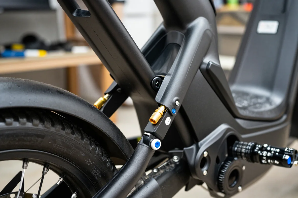 Szczegóły wodoodpornych komponentów roweru elektrycznego, z naciskiem na normy IP.