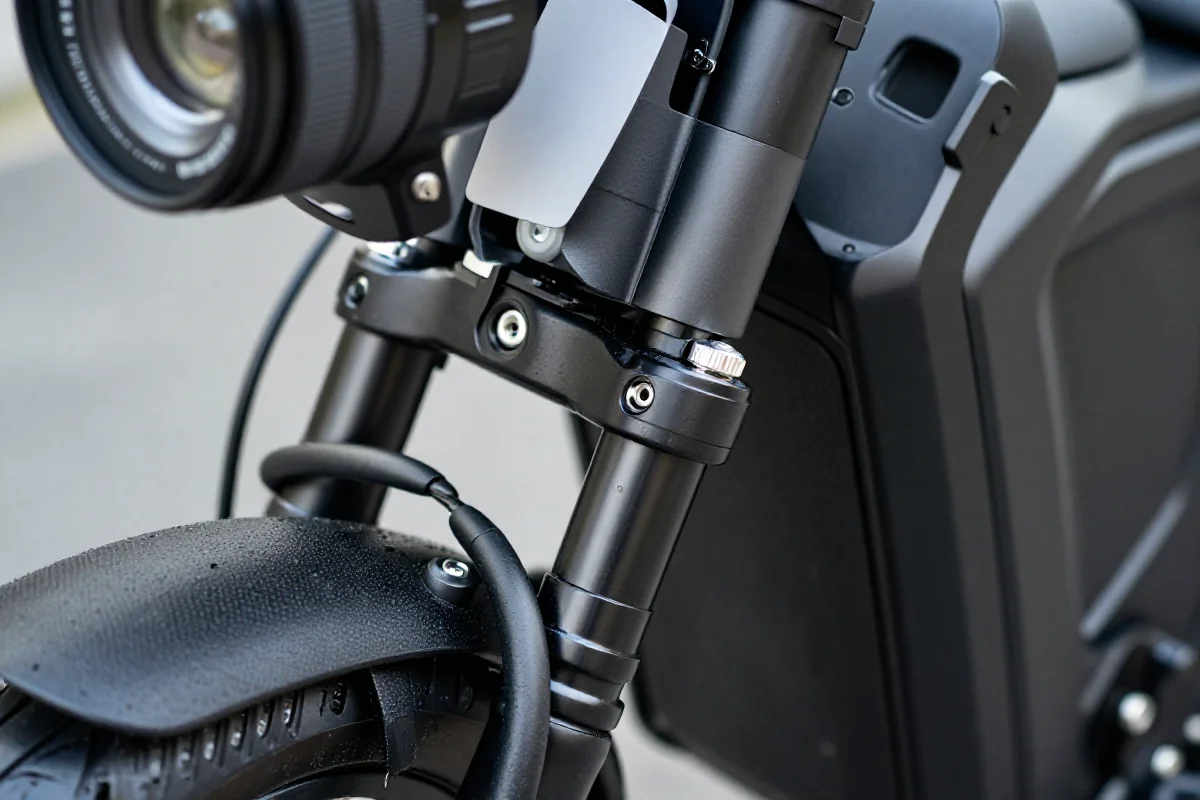 Wodoodporność komponentu elektrycznego roweru na mokrej powierzchni.