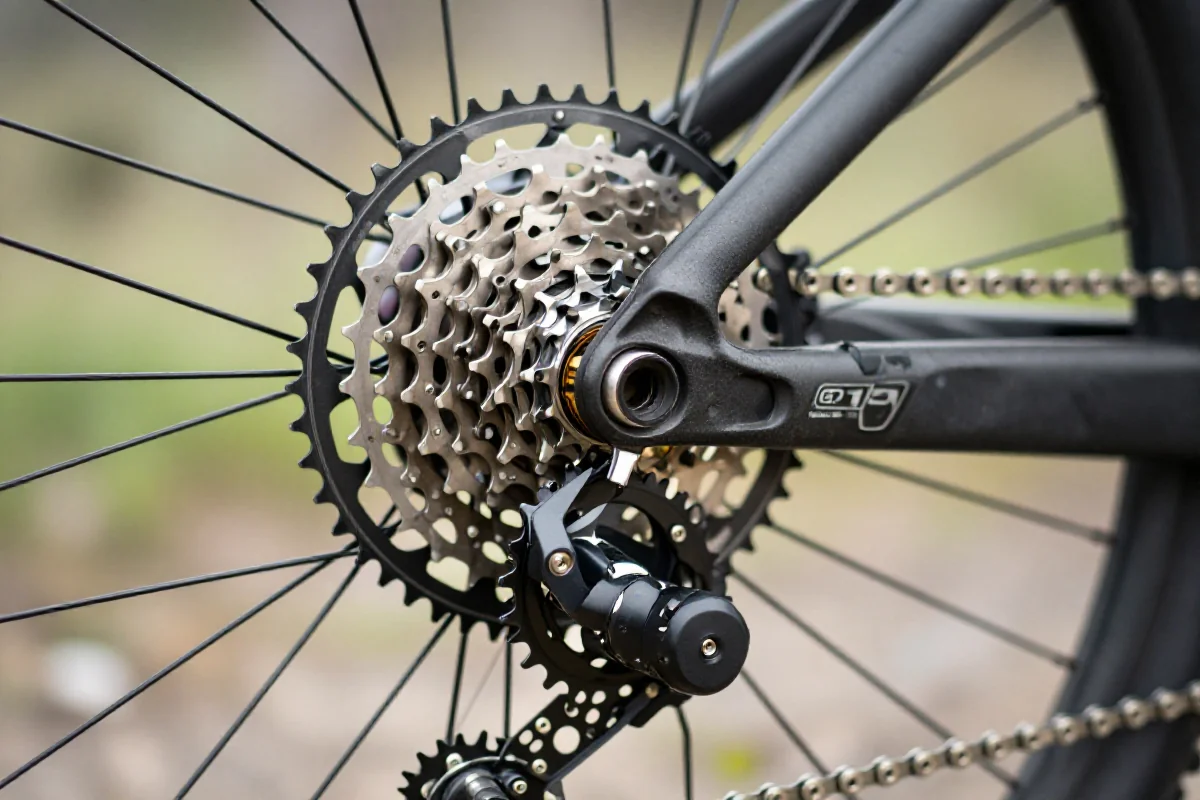 Wymiana kasety i zębatek MTB, szczegóły komponentów rowerowych.