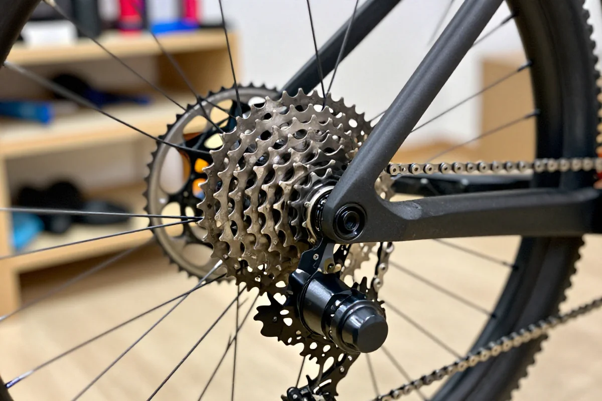 Wymiana kasety i zębatek w rowerze górskim, szczegóły komponentów napędu.