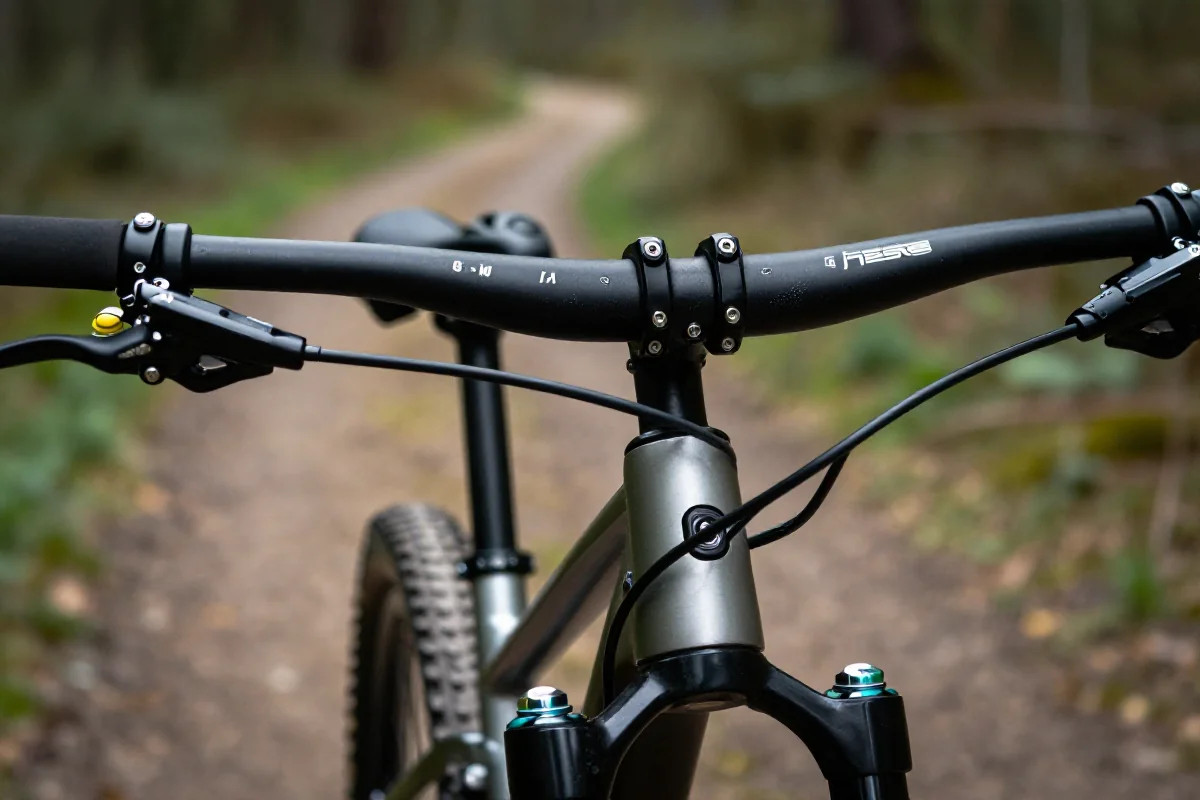 Kierownica MTB z aluminium, idealna do jazdy w terenie.