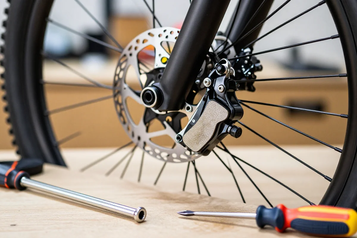 Wymiana klocków hamulcowych Shimano XT w rowerze górskim.