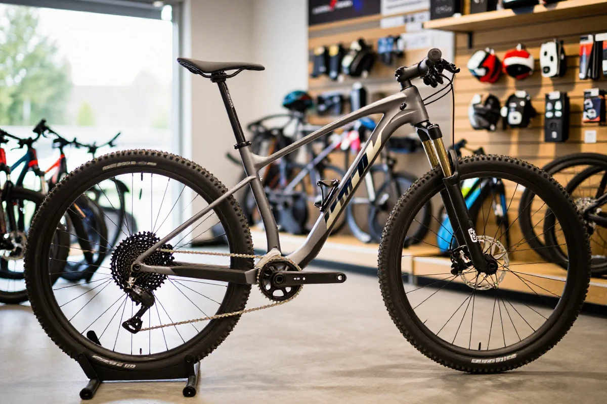 Rower górski w sklepie internetowym, idealny do zakupów online.