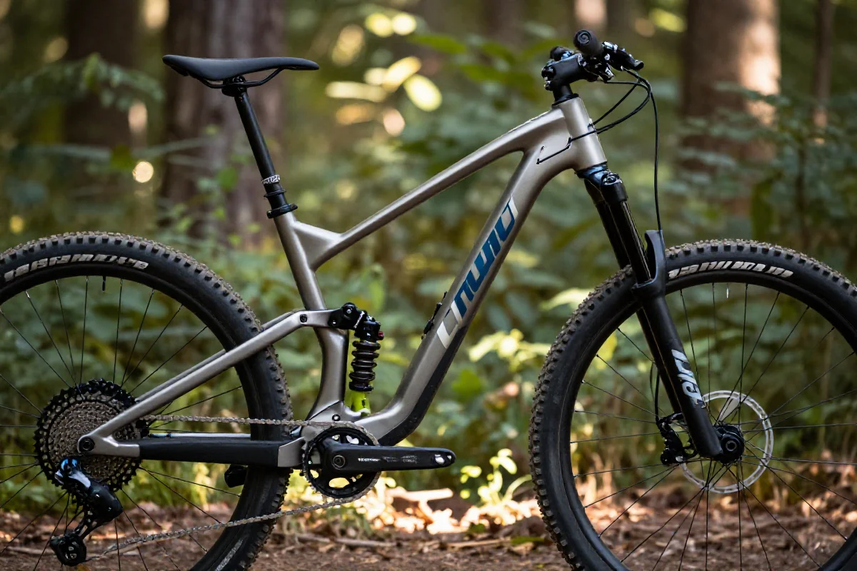 Szczegółowy widok roweru górskiego w naturalnym otoczeniu, idealnego do zawodów XC.